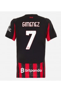 AC Milan Santiago Gimenez #7 Jalkapallovaatteet Naisten Kotipaita 2025-26 Lyhythihainen